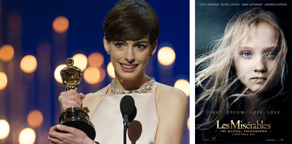 Anne Hathaway wins for Les Mis. ©A.M.P.A.S.