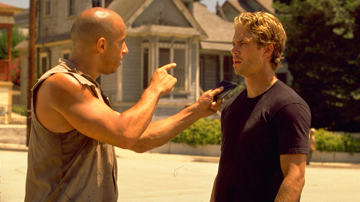 Vin Diesel and Paul Walker in The Fast and the Furious