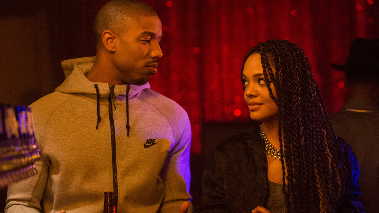 Michael B Jordan and Tessa Thompson in Creed