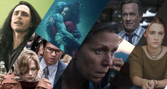 Golden Globe Nominations Led by Shape of Water, The Post, Three Billboards