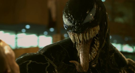 Tom Hardy somehow manages to hold his own in the boring and unimaginative Venom